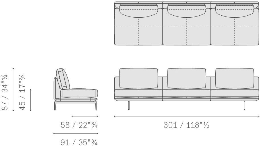 Poltrona Frau Модульный диван из кожи и ткани La collezione - divani e poltrone sun-id-1487212 - Вид №23