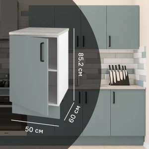 Кухонный шкаф напольный Неман 50x86x56 см ЛДСП цвет зеленый 86669432 STLM-2138372