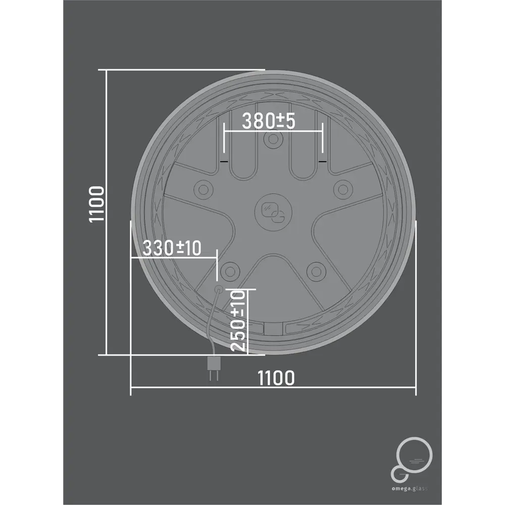 Зеркало Omega Glass SD91 с парящей подсветкой 110 см 82708113 Круглое STLM-0034554 - Вид №8