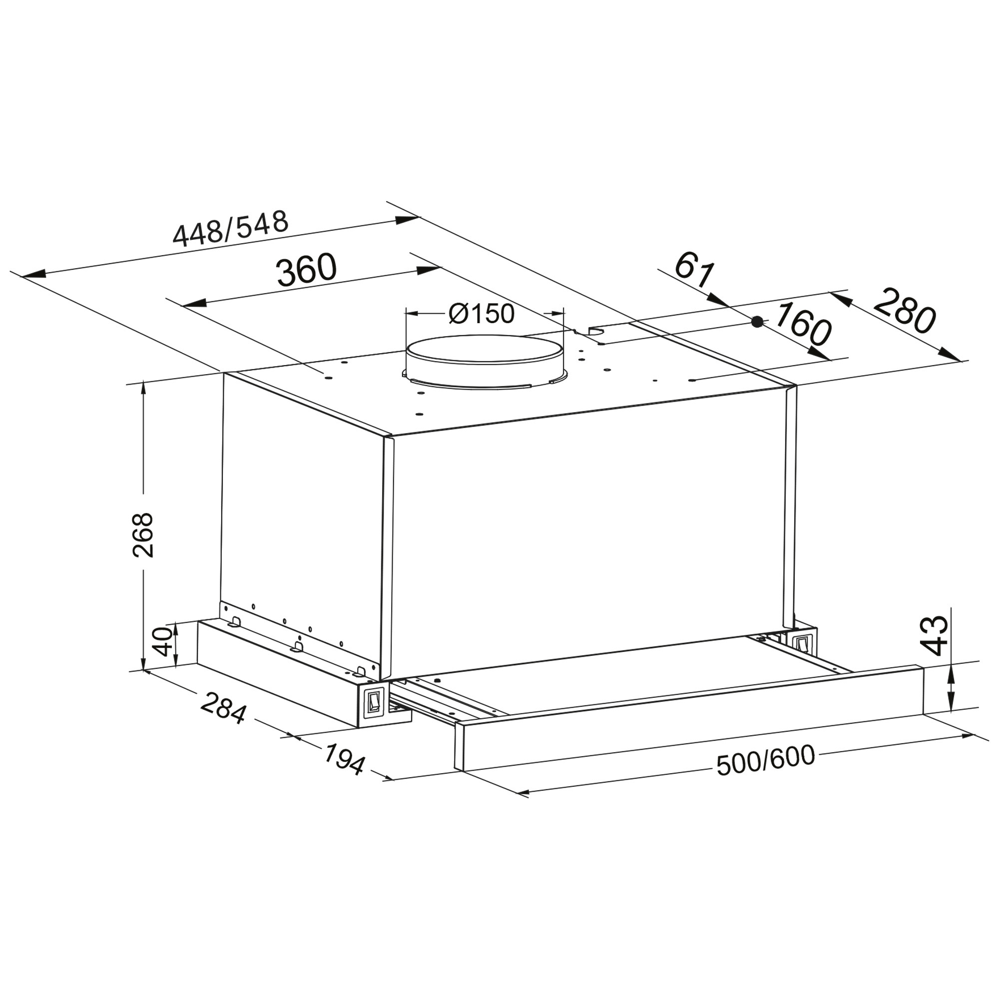 8166174 Вытяжка телескопическая Oasis VT-60W белый/белый STDN-0127528 - Вид №12