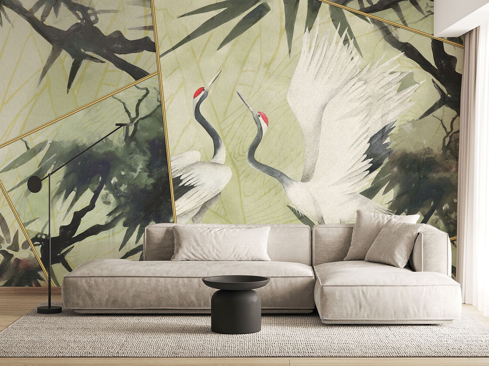 Carta da parati PVC free, eco-friendly, lavabile WallPepper MATCHA HERON ARCH-00026968