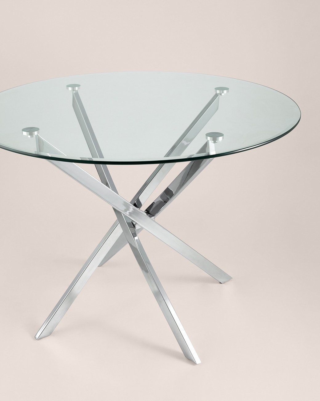 Стол обеденный стеклянные круглый прозрачный D 100 см Hydra STOOL GROUP HYDRA 00-3958826 Прозрачный;хром - Вид №2