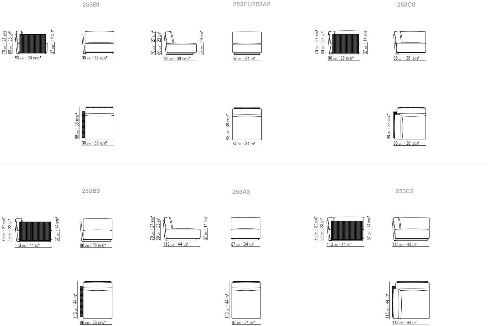 Flexform Модульный уличный диван из ткани Vulcano sun-id-1385422 - Вид №2