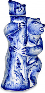 10617051 Гжельский фарфоровый завод Штоф "Медведь"