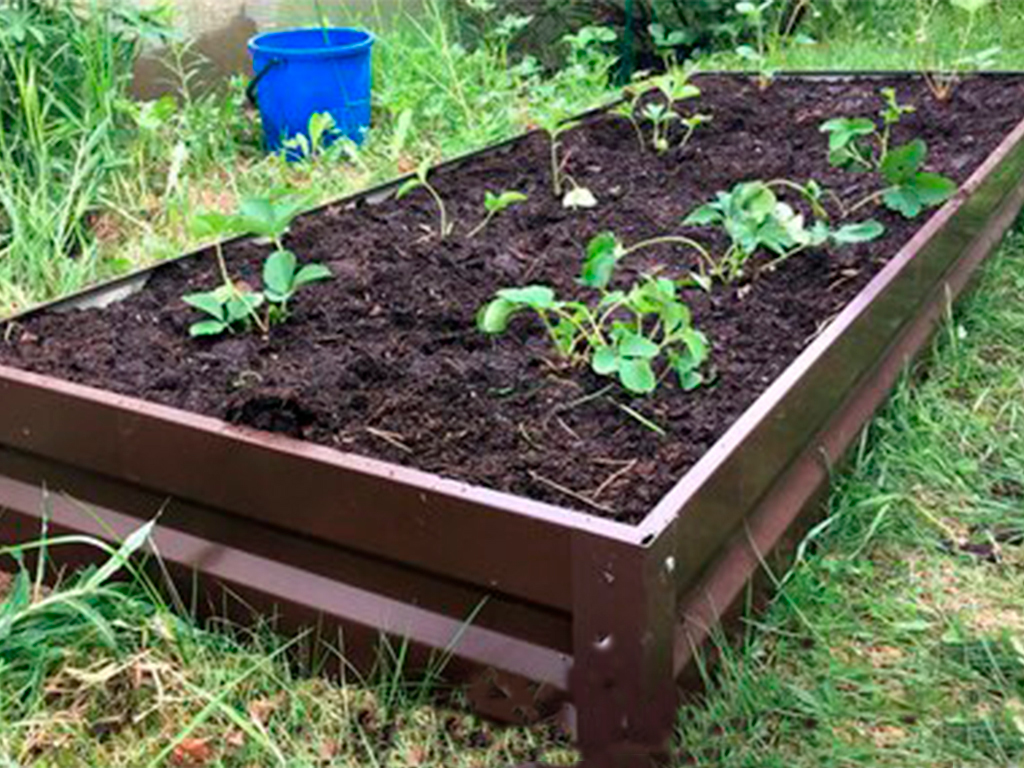 Грядка 1*3м, высота 20 см, цвет шоколадно-коричневый ГеоПластБорд GPBST-128 - Вид №4