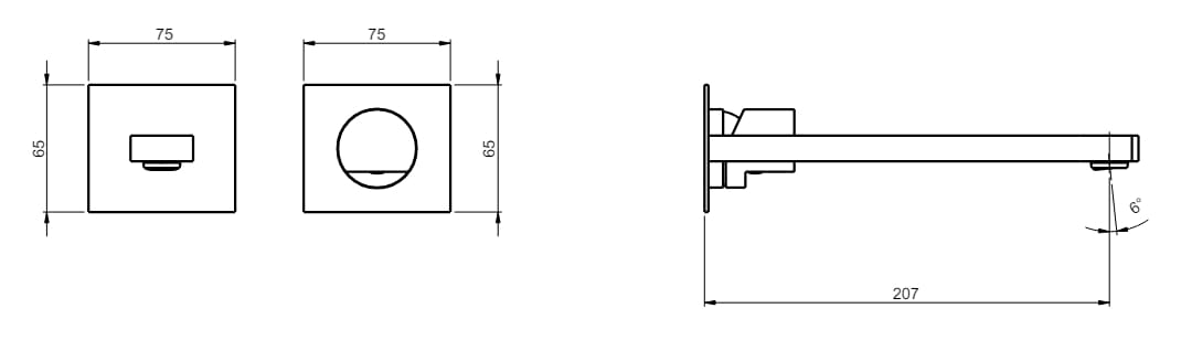 Настенный смеситель для раковины из нержавеющей стали с 2 отверстиями Rubinetterie Frattini Borgia ARCH-00063509 - Вид №3