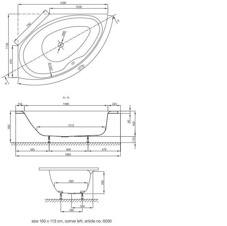 Bette Угловая ванна из эмалированной стали  6056/  - Вид №2