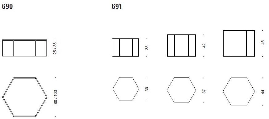 Desalto Шестиугольный журнальный столик из черного мрамора маркина sun-id-1388709 - Вид №1