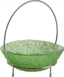 10568180 IVV Набор чаш IVV "Экстра" 14,5см, 20см, 28см на подставке 30,5см (зелёный), 3+1шт Стекло