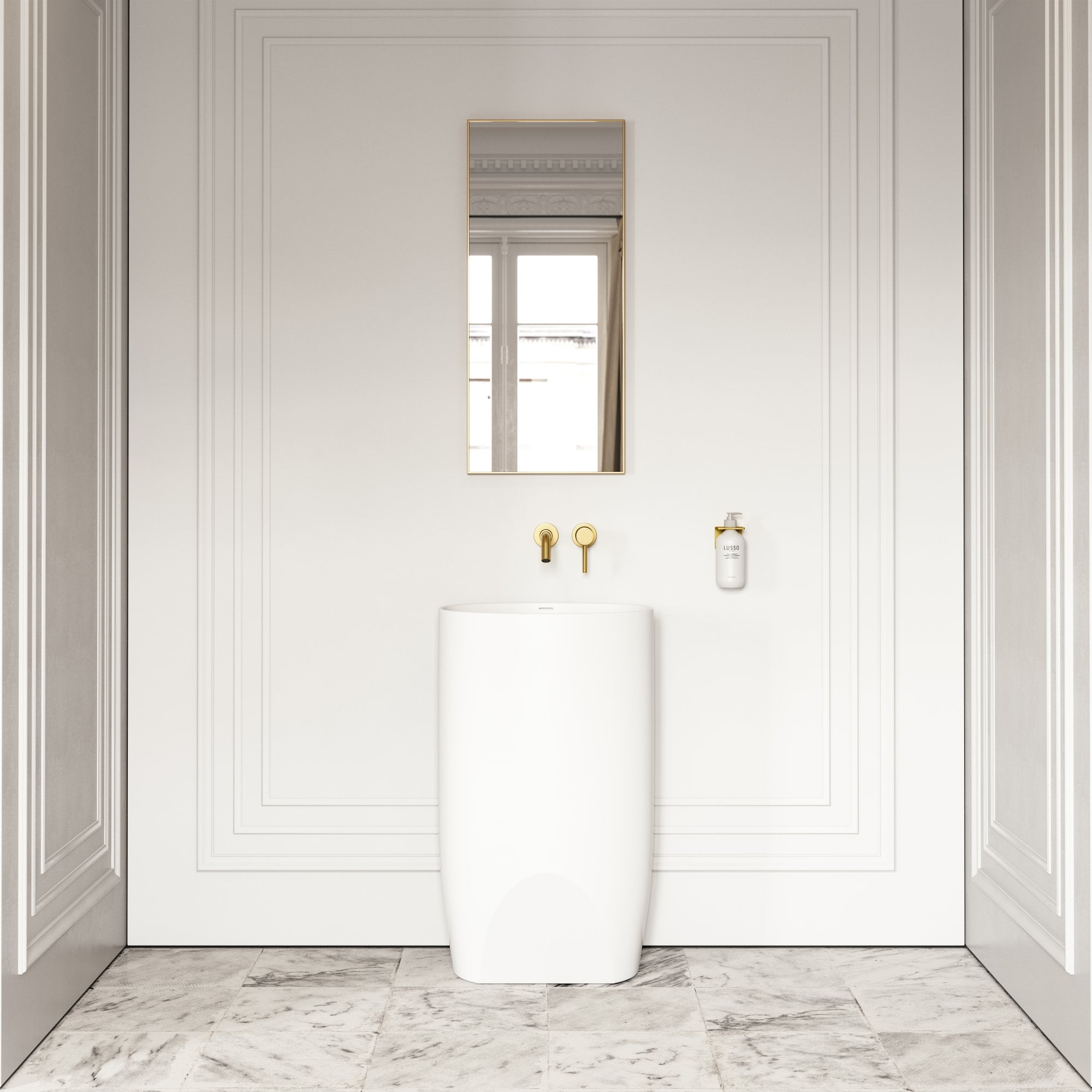 Овальная отдельно стоящая раковина из смолы с переливом LUSSO Cocoon ARCH-00063400 - Вид №2