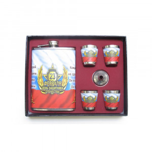 262454 Фляжка,4 стопки и воронка, набор из 6 предметов 250 мл