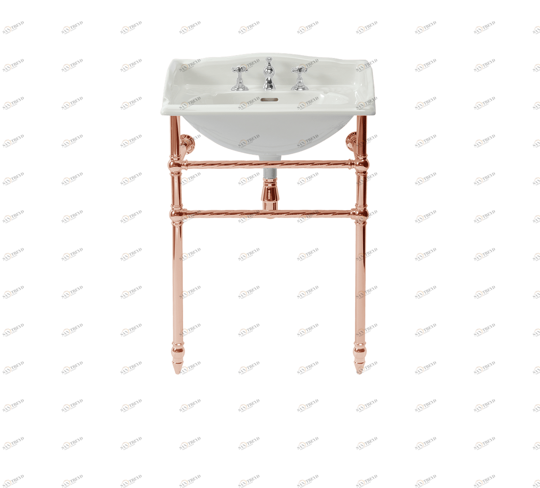 Gentry Home Таз большой белый Victorian Розовое золото GH101618