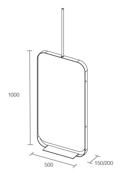 Настенное зеркало с рамкой и полкой DDL форма ARCH-00042488 - Вид №3