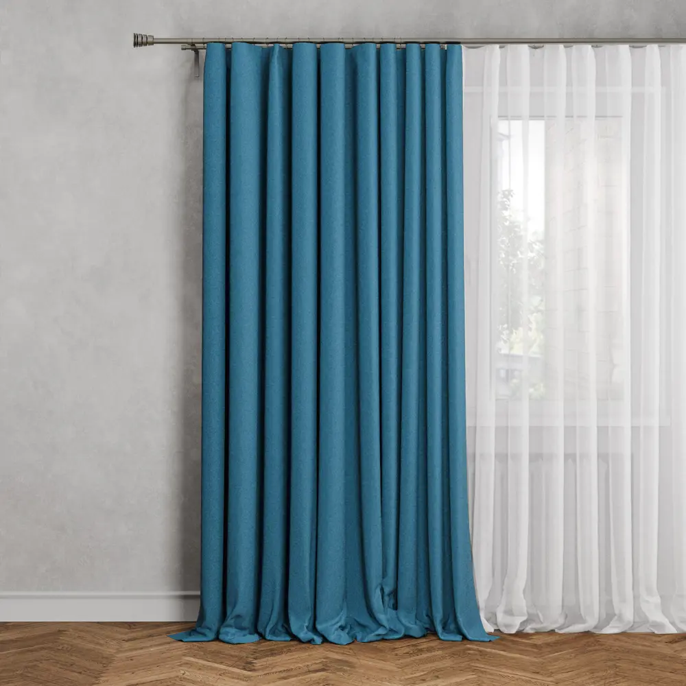 Штора на ленте Кирустик 160x260 см цвет голубой 89375997 STLM-2002211 Santreyd 