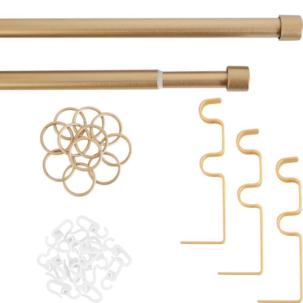 Карниз двухрядный раздвижной d19/16 мм заглушка 160-320 см цвет бронза ORBIS STLM-2126906 - Вид №1