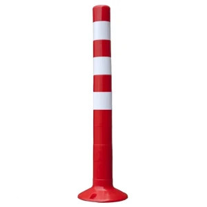 Парковочный столбик твердый, 75 см, цвет красный/белый