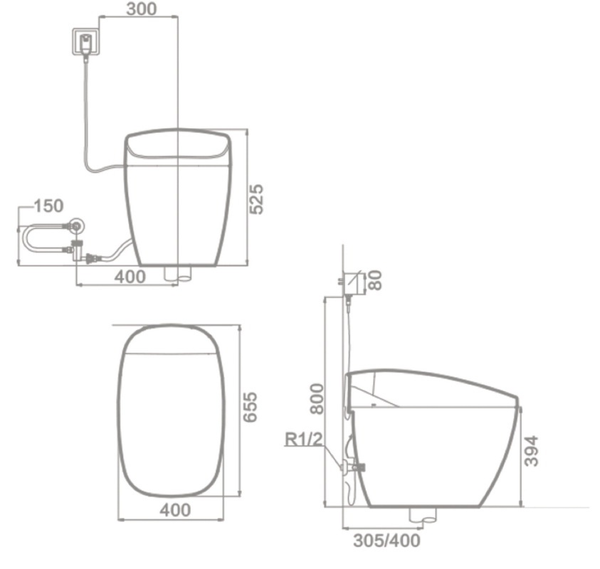 IT-807JD Электронный унитаз Orans Santreyd  - Вид №4