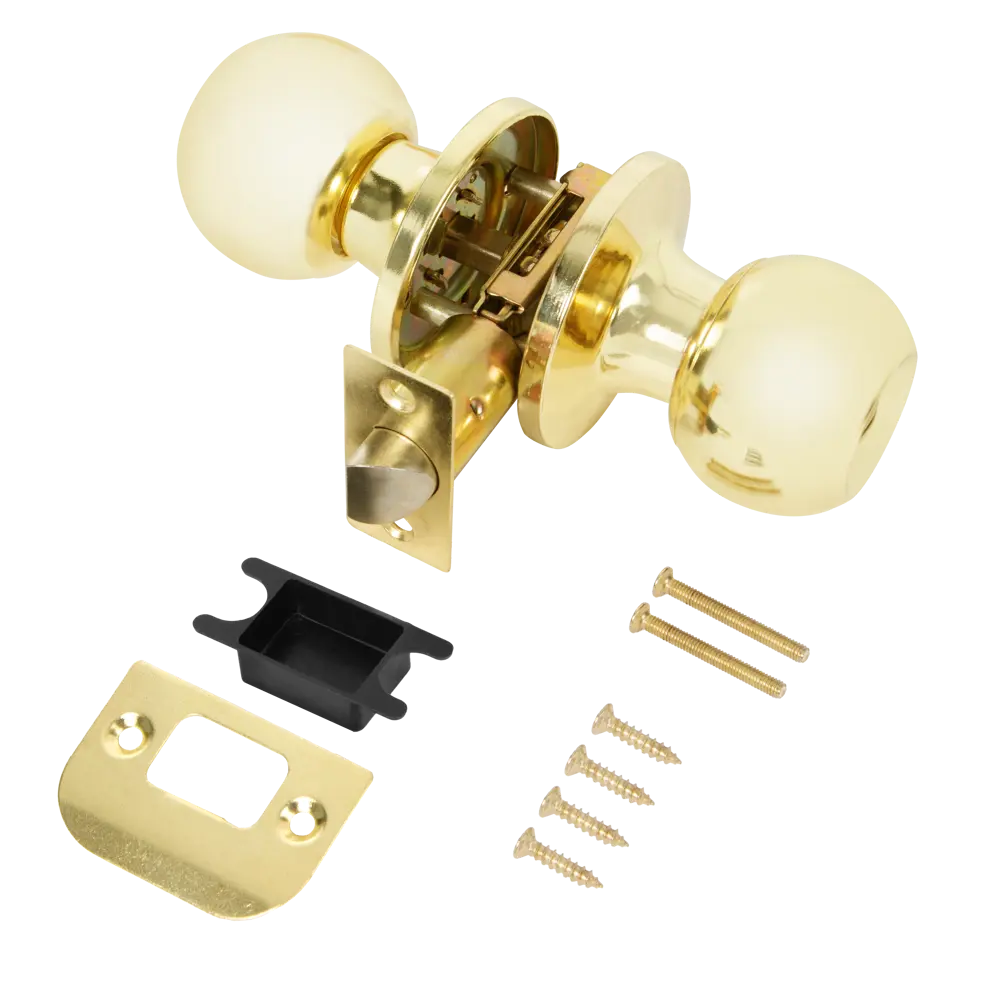 Шаровая ручка-кноб Фабрика замков с фиксатором золотистого оттенка 89347003 STLM-1440136 - Вид №2