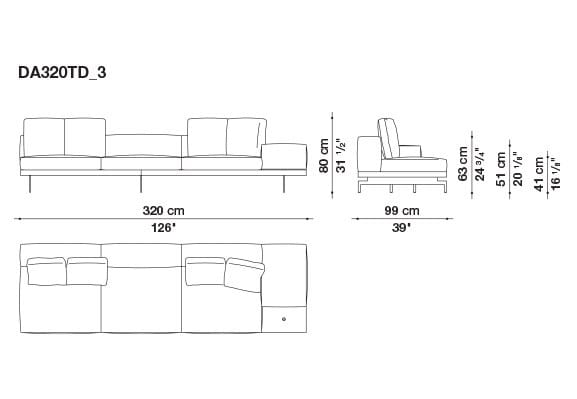3-местный тканевый диван с полуостровом B&B Italia док ARCH-00061121 - Вид №120