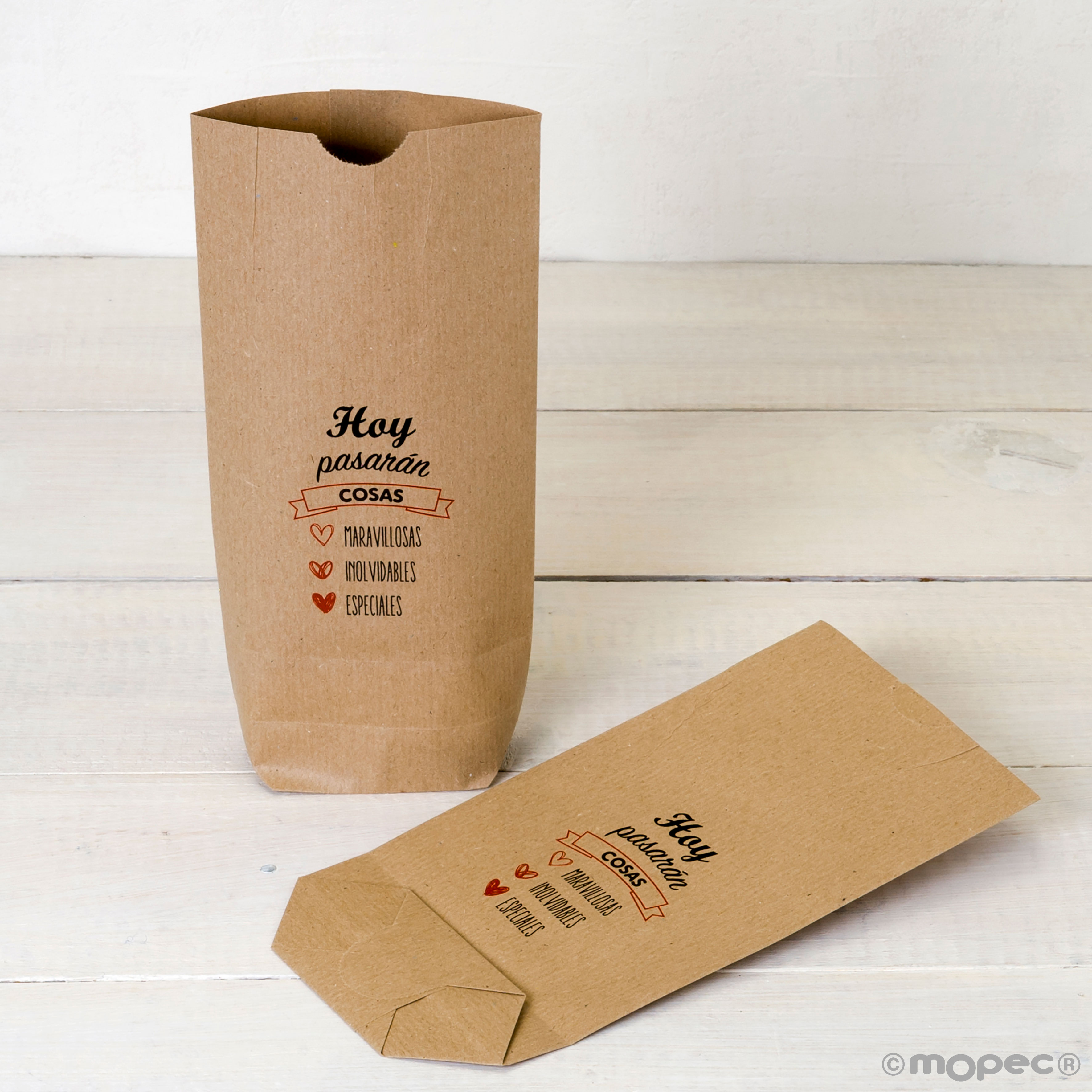 E729.14.1 PERS. Сумка kraft, «Вещания сегодня ...» 25 единиц. Dekoraniaevents Bodas 