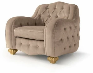 Carpanese Home Стеганое кресло из нубука с подлокотниками Heritage 5137