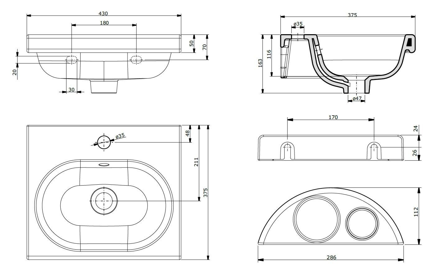 Овальный фарфоровый умывальник для детей Thermomat Minimè ARCH-00094319 - Вид №2