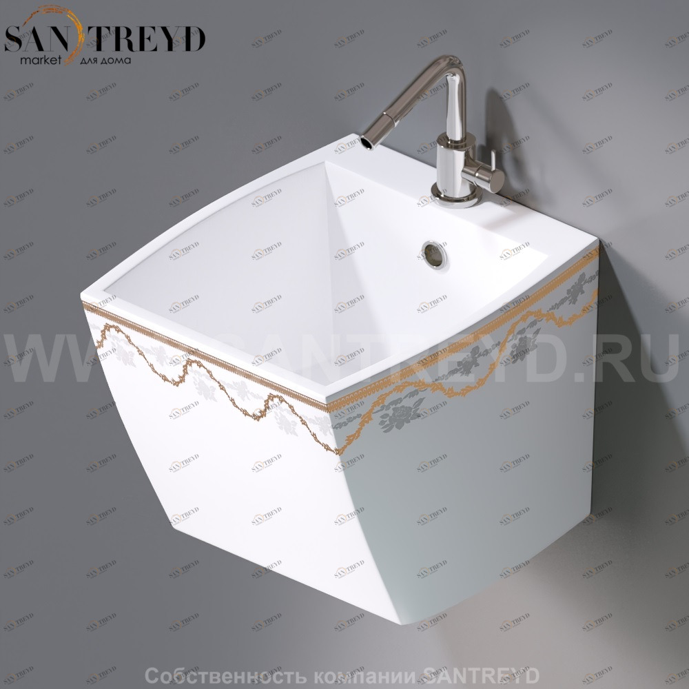 L253.468G Подвесная раковина настенная овальная A. e T. Italia SQUARE белая AeT ITALIA