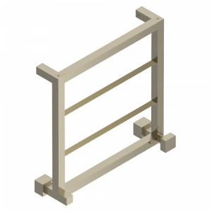 G79-TWS4H1 Полотенцесушитель Современный квадратный, 4 перекладины, 520 мм x 510 мм, водяной, с 1 декоративной рукояткой Thg-paris Cubica Бронза
