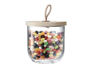 Крышка из дутого стекла с ясенем-H 15.5 cm