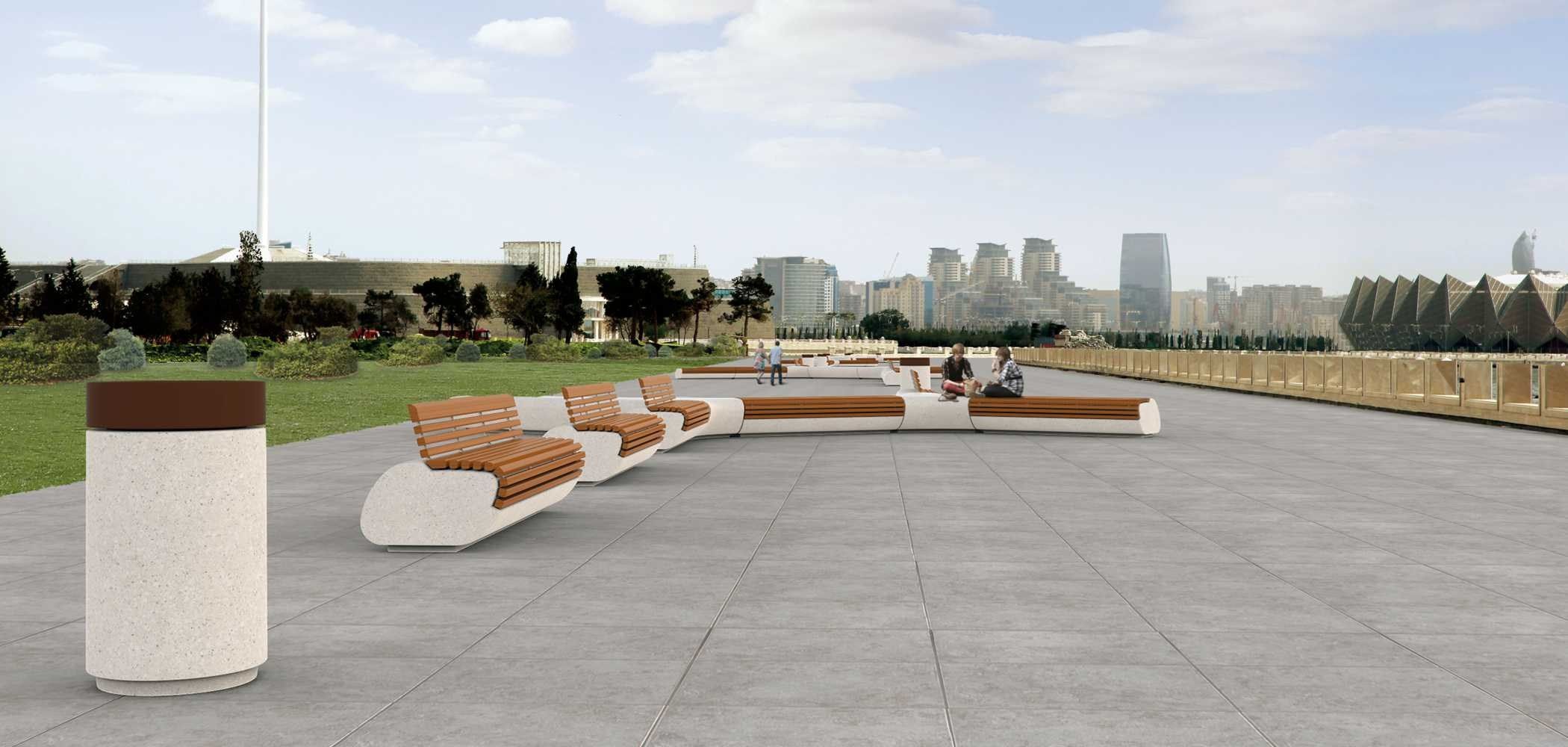 Реконструированная каменная секционная скамья Metalco LORENZ ARCH-00087682 - Вид №6