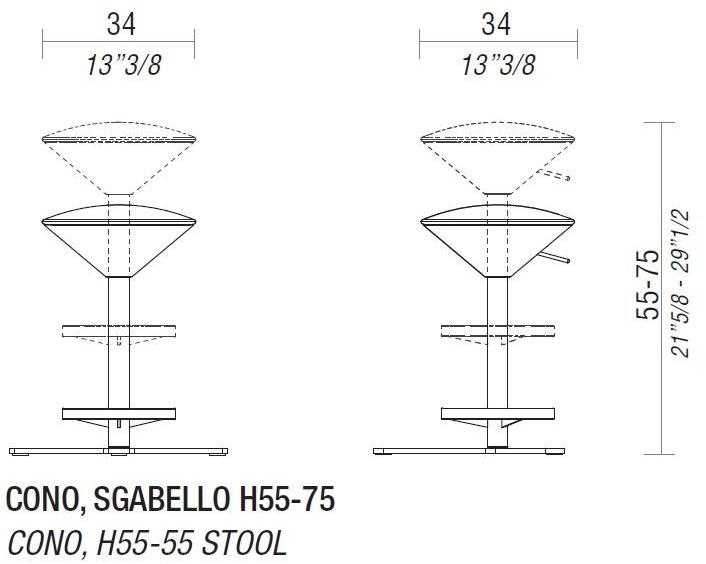 ESTEL GROUP Высокий табурет с регулируемой высотой Cono sun-id-1481286 - Вид №4