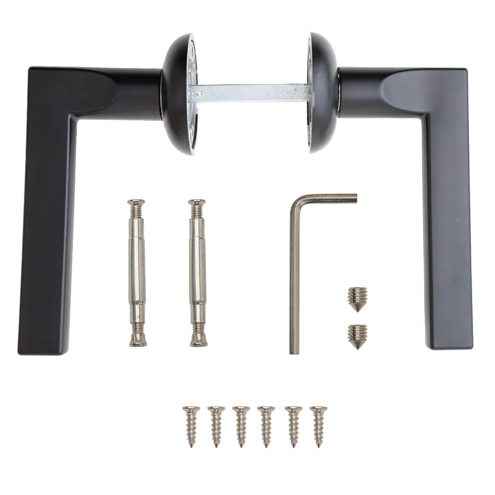 Дверная ручка на розетке Armex H-14050-P без запирания цвет черный STLM-2021583 - Вид №2
