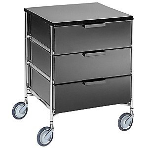Тумба на колесах черная 3 ящика Mobil KARTELL ДЛЯ ЖИЗНИ 012048 Черный  - Вид №1