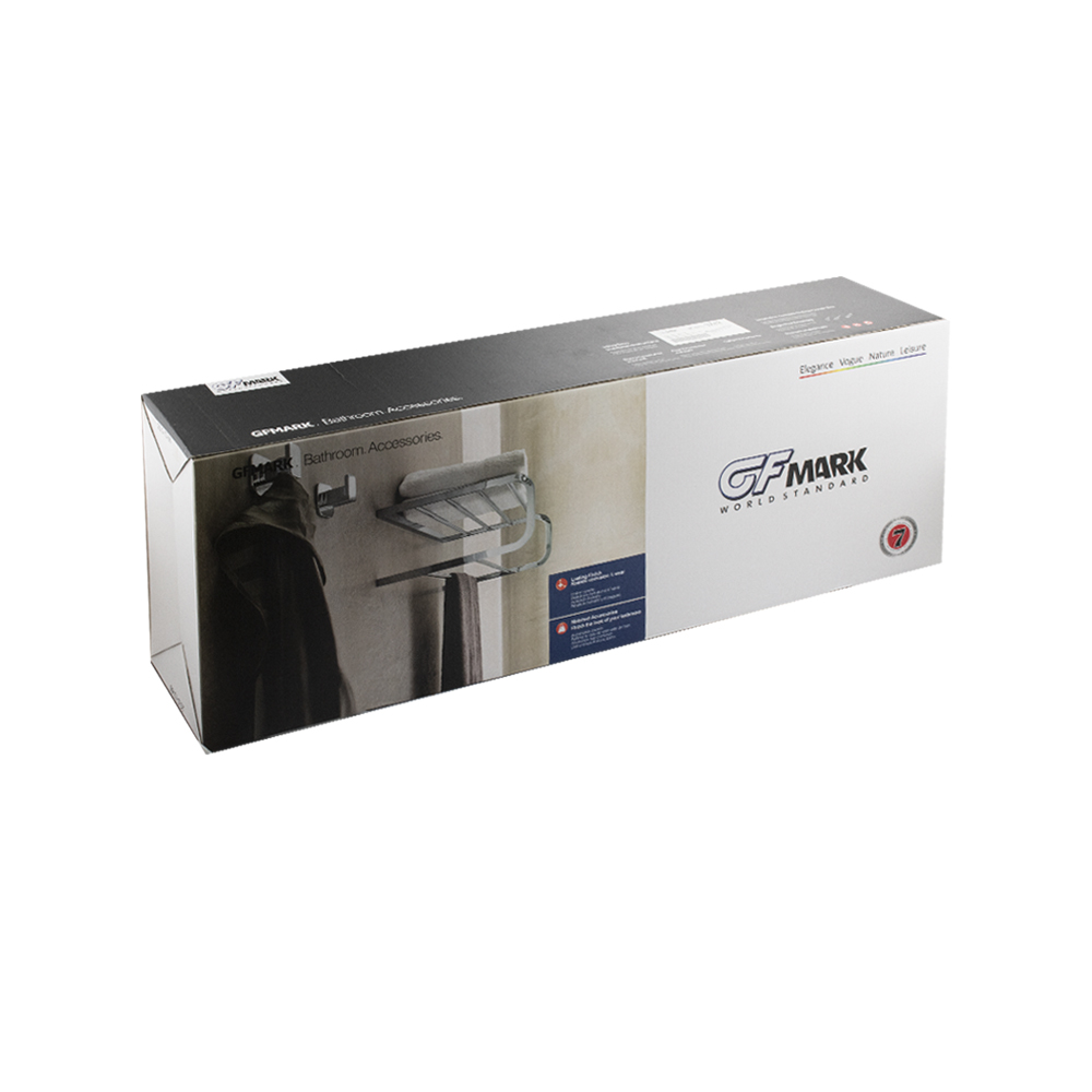 GFmark - Полка для полотенца с опорой большая, с БЕЛОЙ МОЗАИКОЙ, код: 3242  - Вид №1