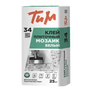 Клей плиточный белый ТиМ №34 Мозаик 25 кг 12431959 STLM-2138083