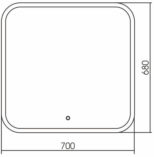 670680 Зеркало Comfort 700*680 с сенсорным выключателем Grossman - Вид №1