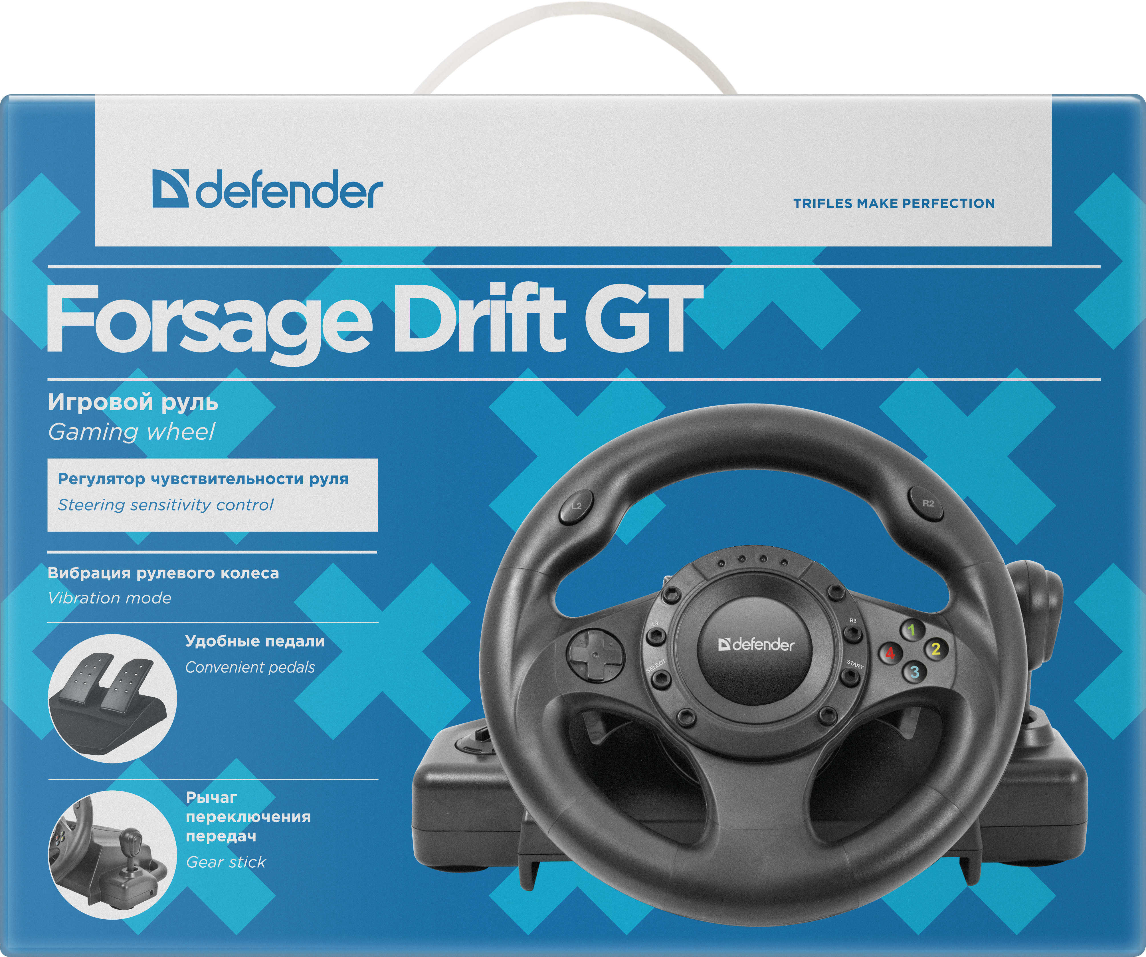 64370 игровой руль forsage drift gt usb-ps2-ps3, 12 кнопок Defender Santreyd  - Вид №3