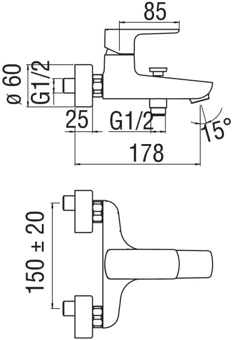 Nobili Rubinetterie Смеситель для ванны настенный с аэратором Sand sun-id-1393324 - Вид №1