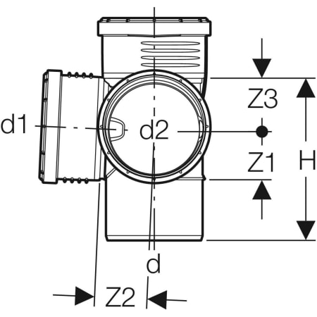 GEBERIT 390.559.14.1 Крестовина двухплоскостная Geberit Silent-PP 87,5°  - Вид №3