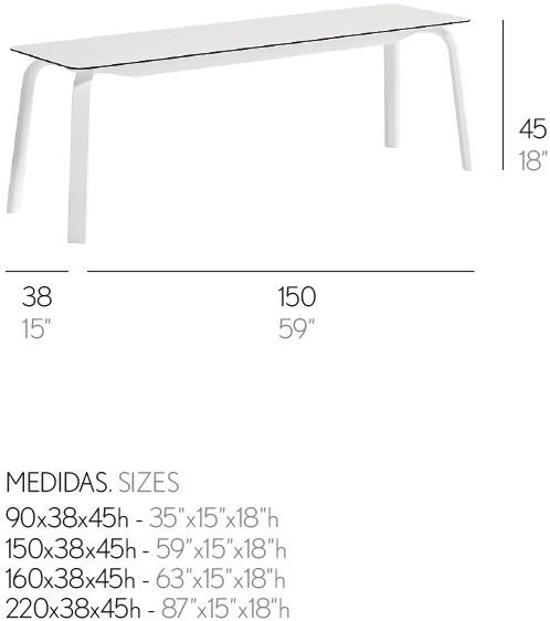 GANDIABLASCO Садовая скамейка из алюминия Stack sun-id-1368176 - Вид №2