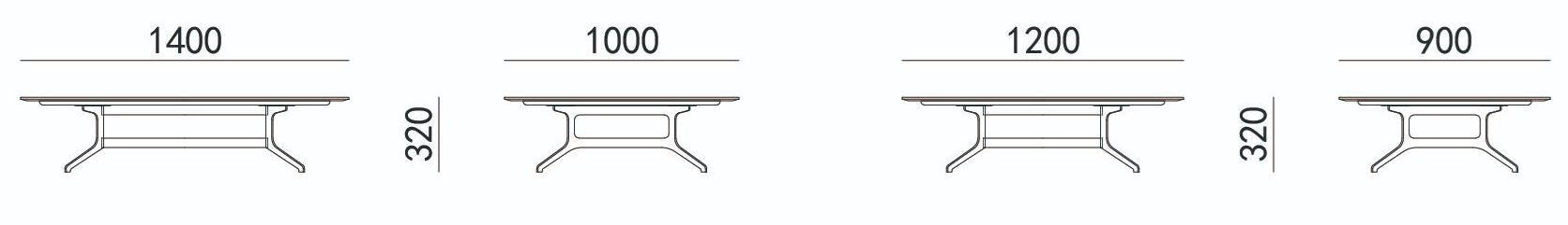 HC28 Cosmo Низкий прямоугольный журнальный столик из металла Grantorino 41c024 / 41c025 - Вид №2