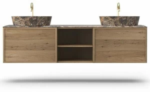 Callesella Arredamenti Двойная подвесная тумба под умывальник из дуба Cocò