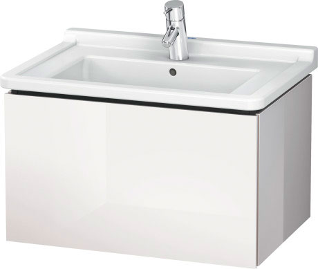 LC616407272 Тумбочка подвесная L-Cube #LC6164 670 x 469 мм Дуб брашированный, натуральный шпон Duravit - Вид №1