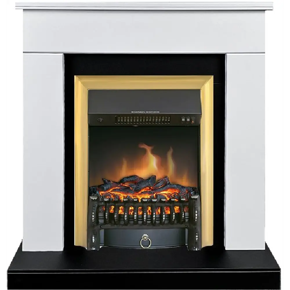 Каминокомплект Royal Flame Bergen STD SFT разборный Fobos FX Brass 1.5 кВт цвет бело-черный 89396827 STLM-2019956 
