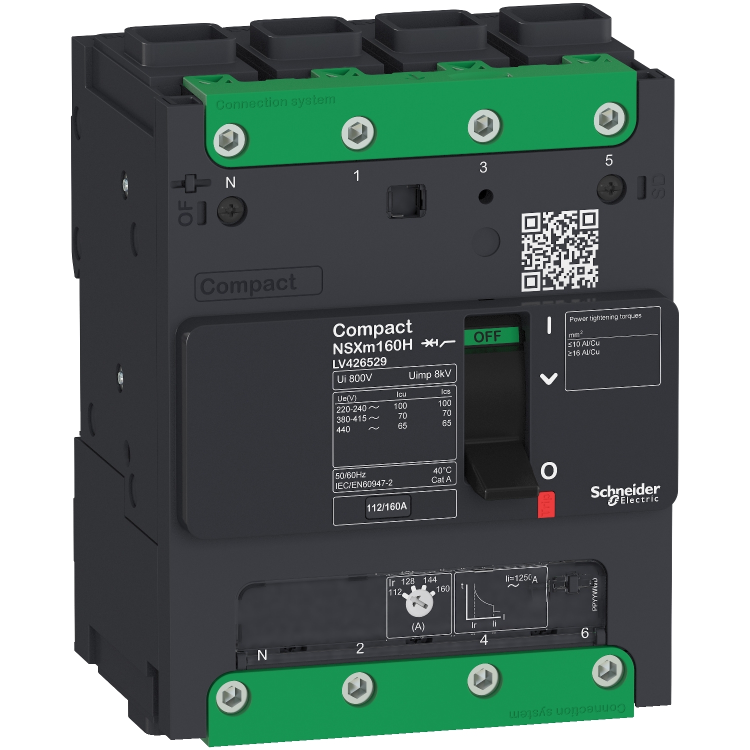 LV426528 Силовой автомат NSXm, 70кА, 4P, 125А Schneider Electric Compact 