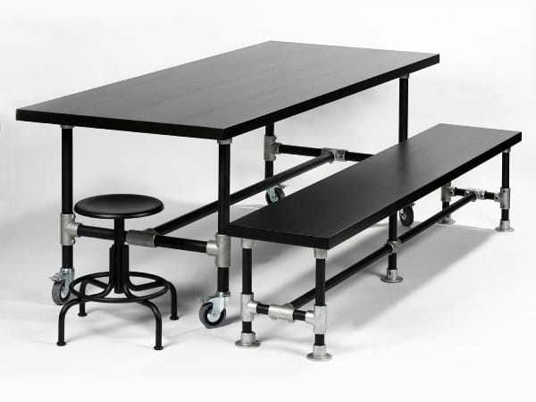 Прямоугольный деревянный обеденный стол с колесами LAMBERT Industrie ARCH-00089240 - Вид №1