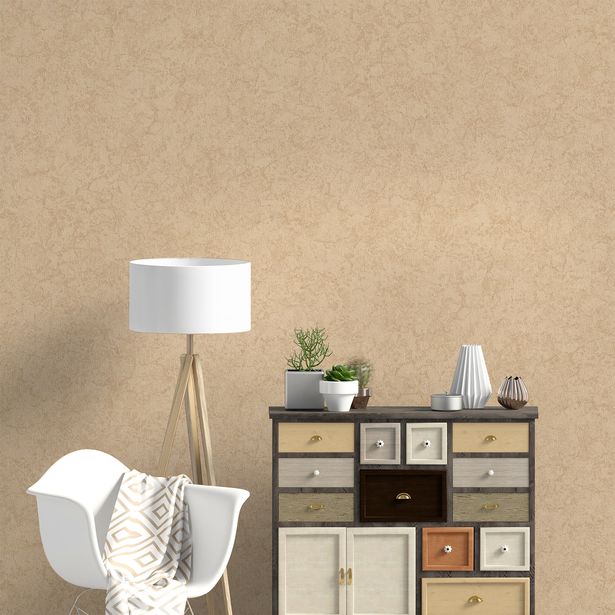 82912549 Обои флизелиновые бежевые 1.06 м FM71533-23 Signis Santreyd  - Вид №2