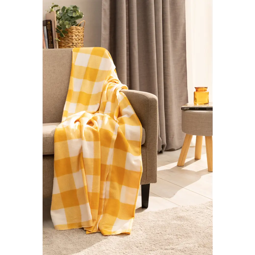 Плед Windsor 130x170 см флис цвет желтый 89159026 STLM-2090003 Ardenza - Вид №3