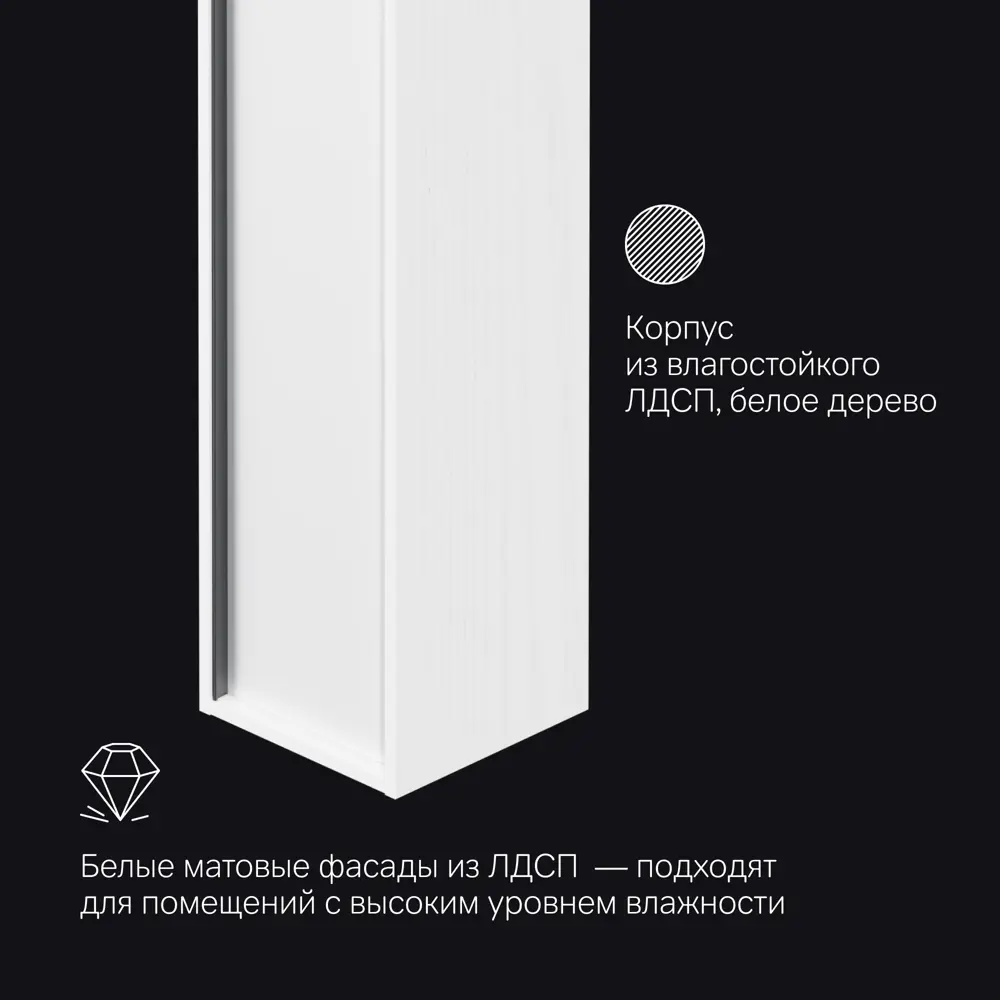 AM.PM Stern — подвесной пенал для ванной с регулируемыми полками 89394621 STLM-1534176 - Вид №2