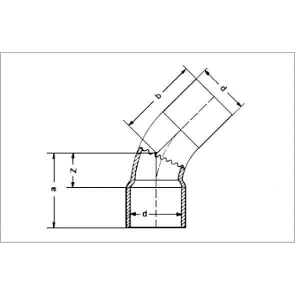 1504015 SANHA 5040 отвод 45° ВП-НП, медь 15 мм  - Вид №1